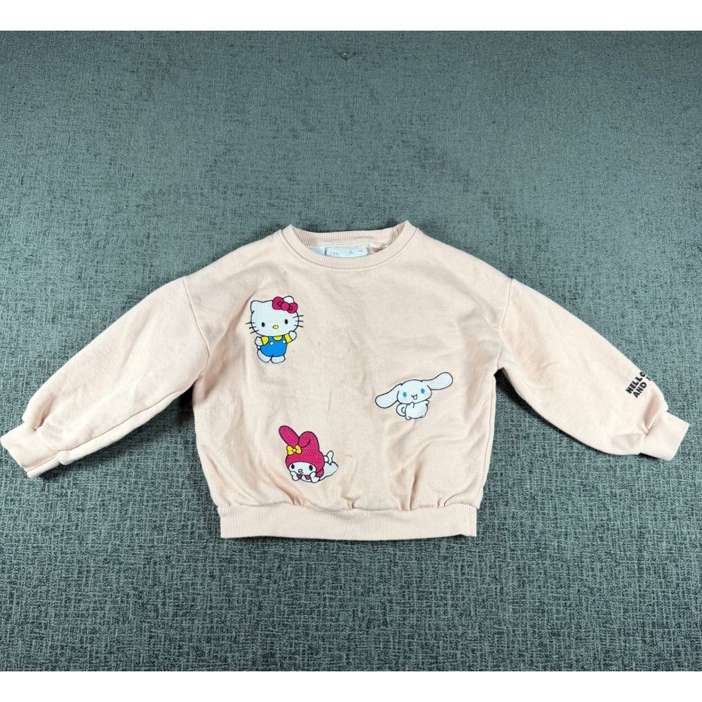 Zara Kids Hello Kitty and Friends Sweatshirt Pink Sanrio Pullover Size 5